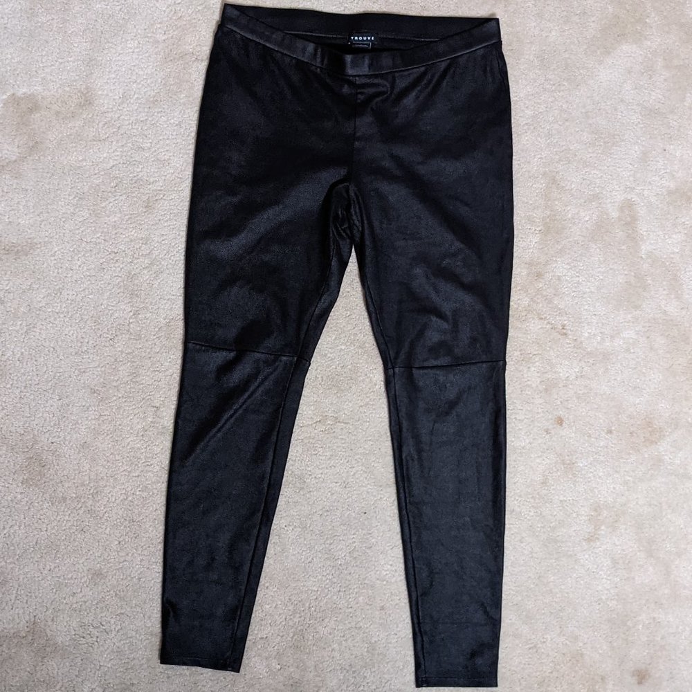 TROUVE Black Faux Leather Legging Nordstrom